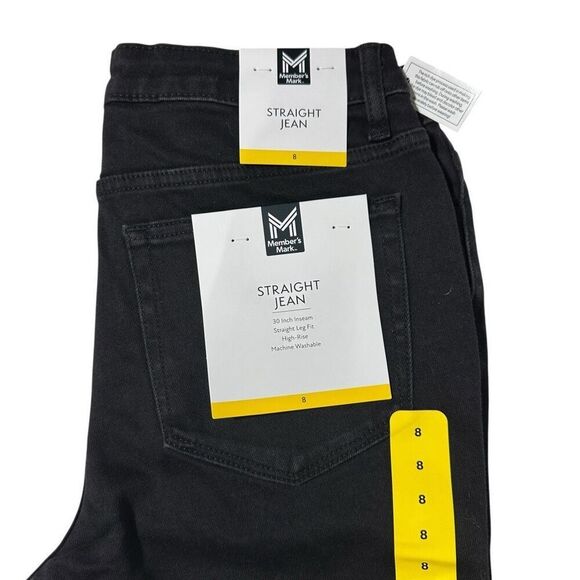 Member's Mark Women's Straight Jeans - Black Wash - Size 8 - Picture 12 of 13